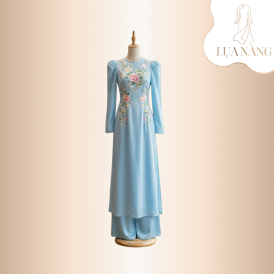 ÁO DÀI TẾT TAY BỒNG-LTLQ3-LỤA NÀNG